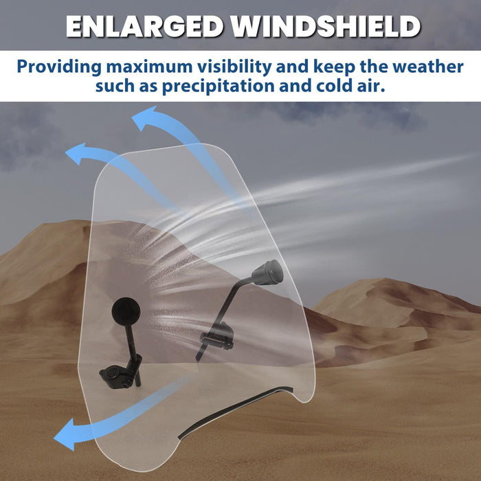 DURAFORCE Motorcycle Windshield Windscreen For Harley Softail Dyna Glide Yamaha 7/8" 1"