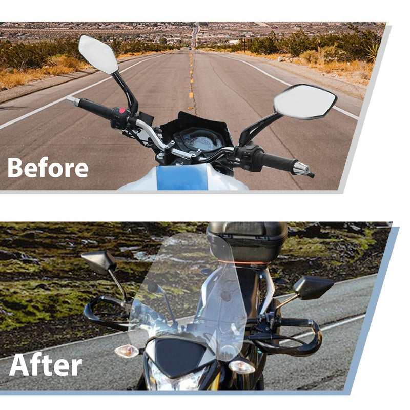 DURAFORCE Motorcycle Windshield Windscreen For Harley Softail Dyna Glide Yamaha 7/8" 1"