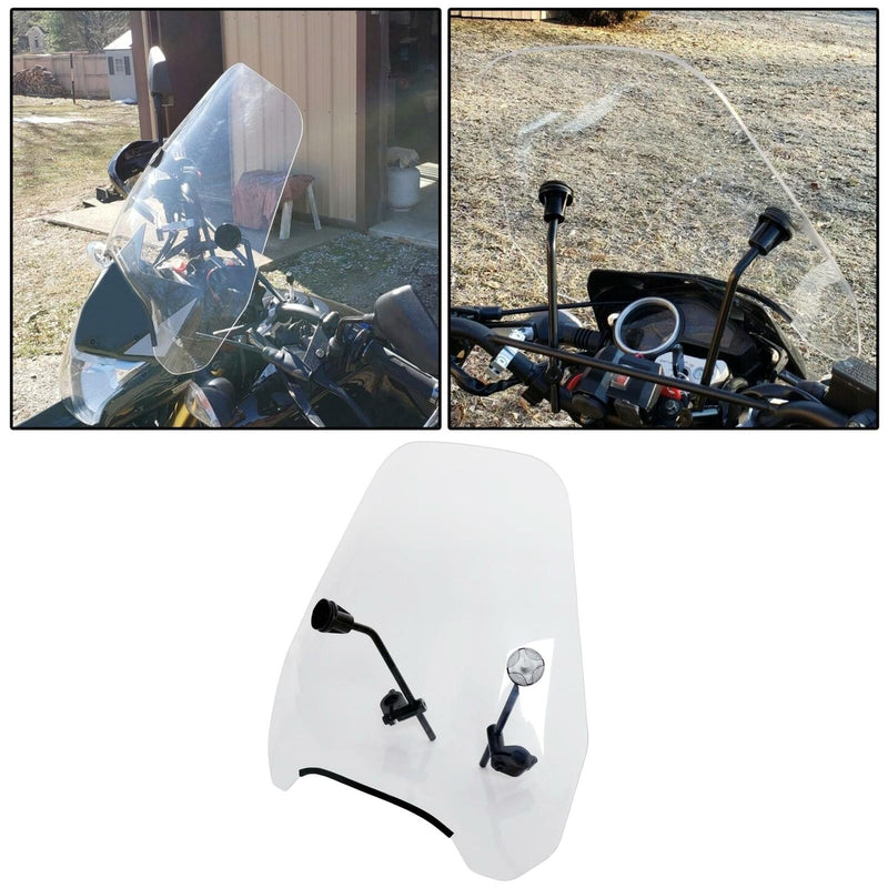 DURAFORCE Motorcycle Windshield Windscreen For Harley Softail Dyna Glide Yamaha 7/8" 1"