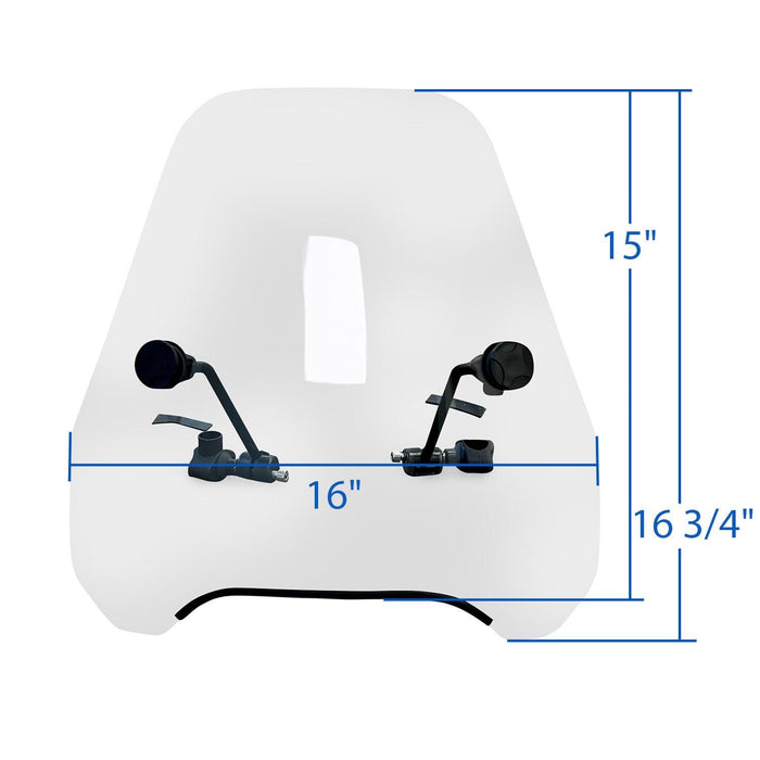 DURAFORCE Motorcycle Windshield Windscreen For Harley Softail Dyna Glide Yamaha 7/8" 1"
