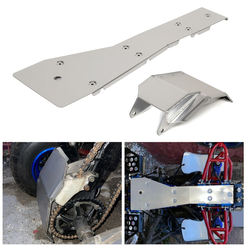 DURAFORCE For Yamaha Banshee YFZ 350 Full Chassis Glide & Swing Arm Skid Plate Gaurd Combo