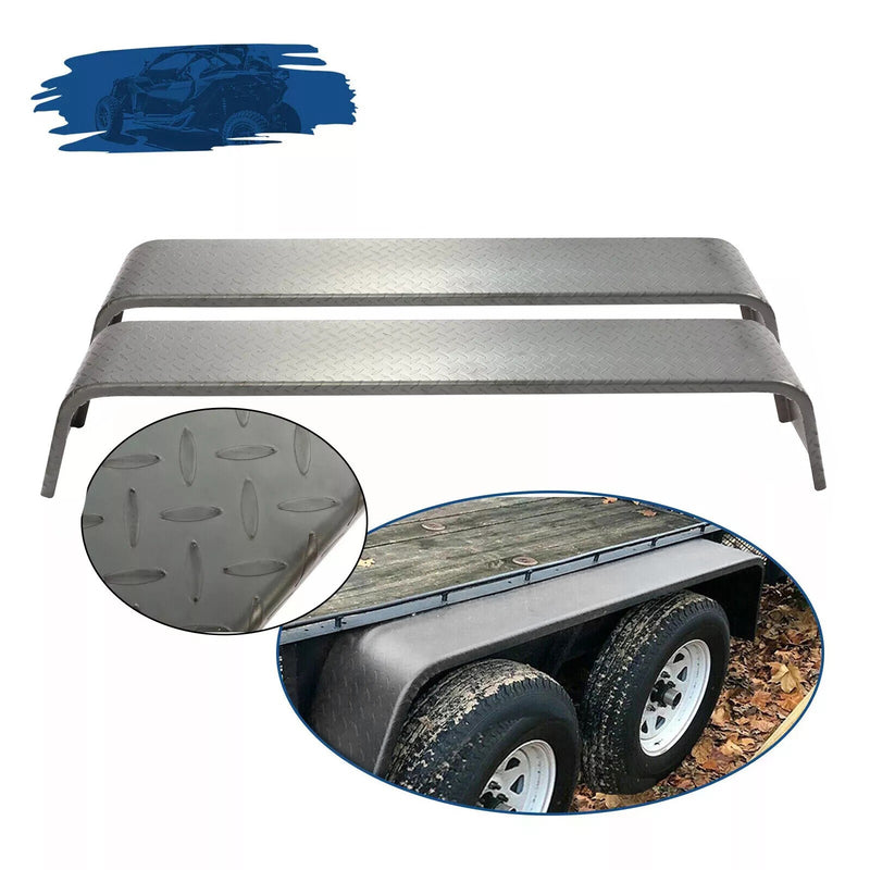 DURAFORCE Dual Tandem Axle Trailer Fenders 72-7/8"x10-1/4"x13" (Fit 13"-15" Tires) - 2 PCS