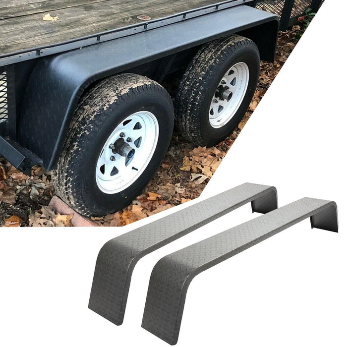 DURAFORCE Dual Tandem Axle Trailer Fenders 72-7/8"x10-1/4"x13" (Fit 13"-15" Tires) - 2 PCS