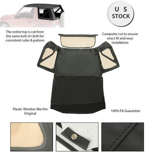 DURAFORCE Soft Top W/ Tinted Windows For 88-94 Geo Tracker Suzuki Sidekick Replace 98715