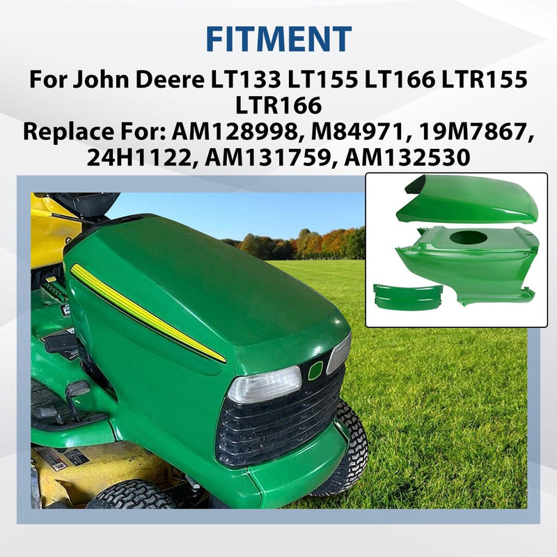 DURAFORCE For John Deere LT133 LT155 LT166 LTR155 LTR166 Upper Lower Hood & Bumper Hinge