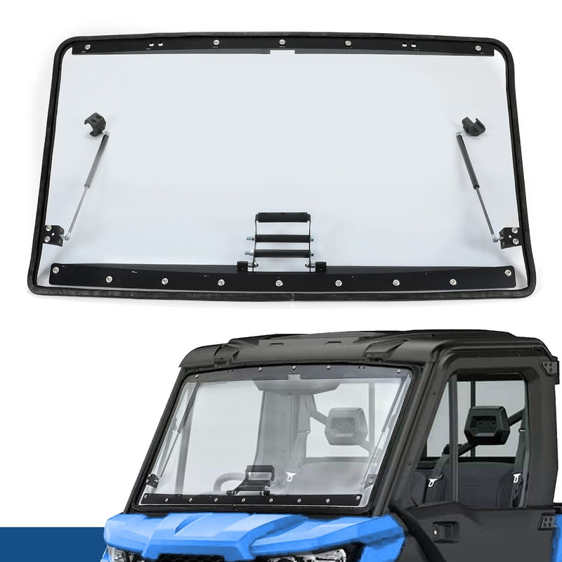 DURAFORCE Fit Can-Am Defender 2016-2024 HD 5/8/10 Scratch Resistant Flip Windshield 3-IN-1