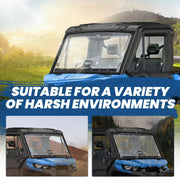 DURAFORCE Fit Can-Am Defender 2016-2024 HD 5/8/10 Scratch Resistant Flip Windshield 3-IN-1