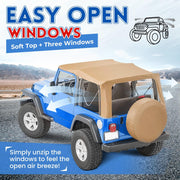 DURAFORCE For Jeep Wrangler TJ Soft top Replacement, 1997-2006, Tinted Windows