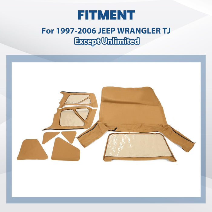 DURAFORCE For Jeep Wrangler TJ Soft top Replacement, 1997-2006, Tinted Windows