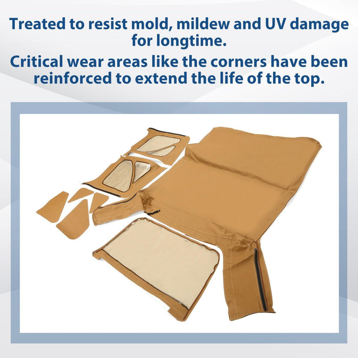 DURAFORCE For Jeep Wrangler TJ Soft top Replacement, 1997-2006, Tinted Windows