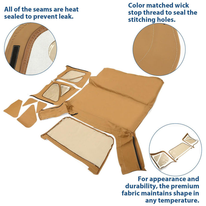 DURAFORCE For Jeep Wrangler TJ Soft top Replacement, 1997-2006, Tinted Windows