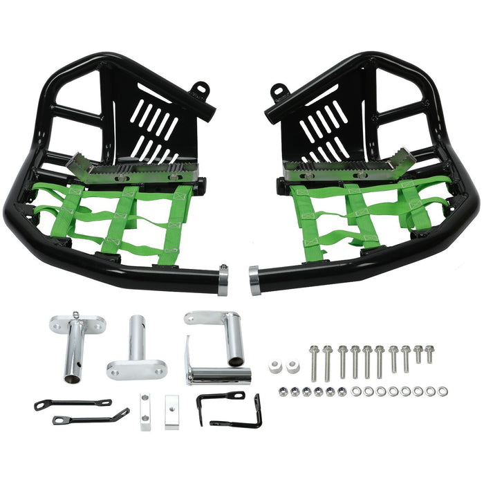 DURAFORCE For Kawasaki KFX450R 2008-2015 Nerf Bars Pro Peg Heel Guard Black Nerf Green Net