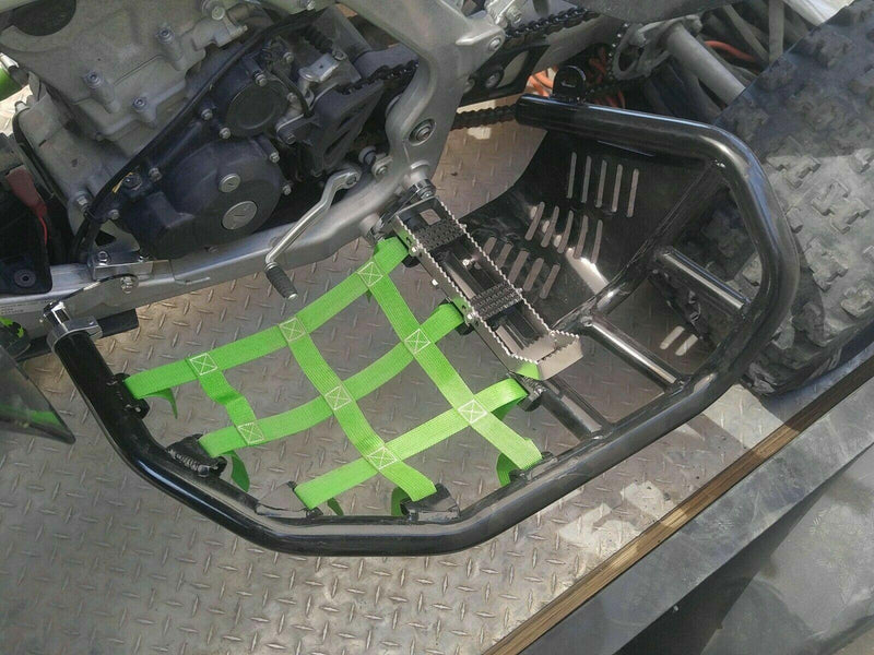 DURAFORCE For Kawasaki KFX450R 2008-2015 Nerf Bars Pro Peg Heel Guard Black Nerf Green Net