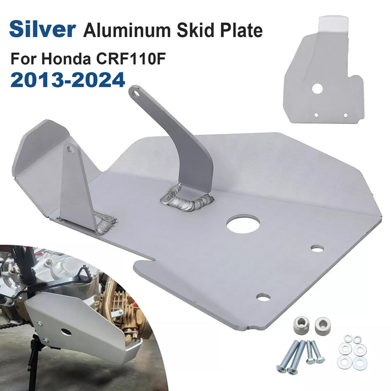 DURAFORCE For 2013-2024 Honda CRF110F Aluminum Skid Plate Engine Guard Protector