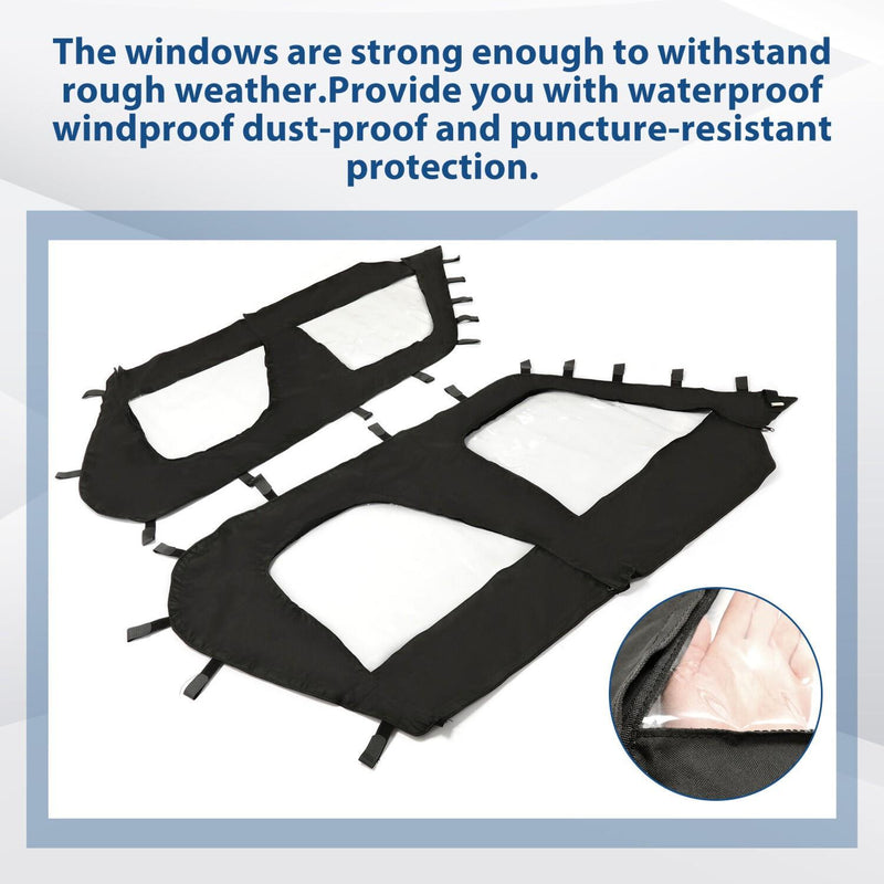 DURAFORCE Soft Doors Cab Enclosure Set For 2012-2022 Kawasaki Teryx4 4 seat UTV models