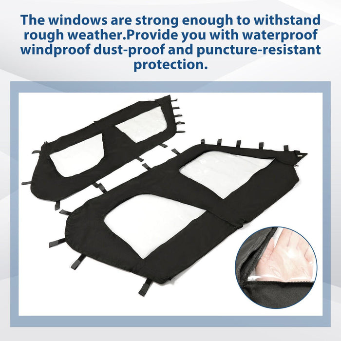 DURAFORCE Soft Doors Cab Enclosure Set For 2012-2022 Kawasaki Teryx4 4 seat UTV models