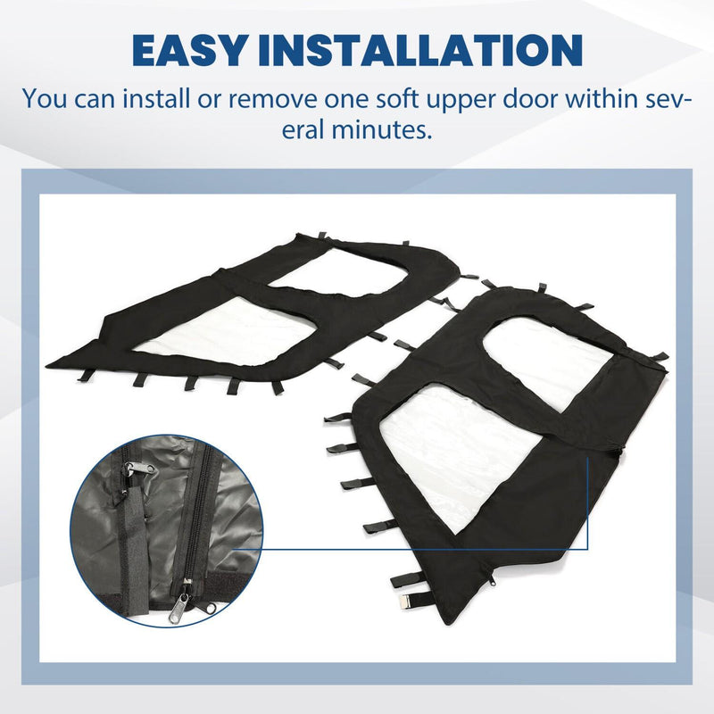 DURAFORCE Soft Doors Cab Enclosure Set For 2012-2022 Kawasaki Teryx4 4 seat UTV models