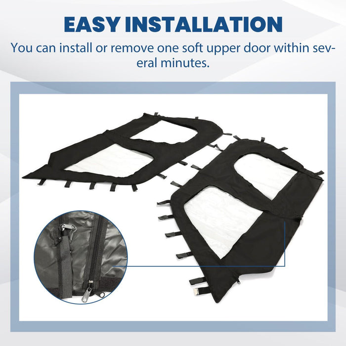 DURAFORCE Soft Doors Cab Enclosure Set For 2012-2022 Kawasaki Teryx4 4 seat UTV models
