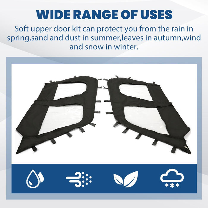 DURAFORCE Soft Doors Cab Enclosure Set For 2012-2022 Kawasaki Teryx4 4 seat UTV models