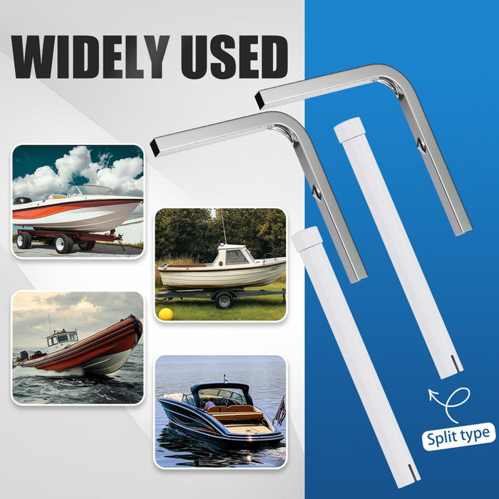 DURAFORCE 2PCS Boat Trailer 40" Zinc-Plated Guide On Post PVC Poles For Sailboat Trailer