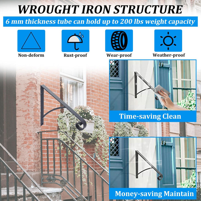 DURAFORCE Steel Grab Rail Handrail Railing for 1-2 Steps Wall Mount Hand Rail Bar