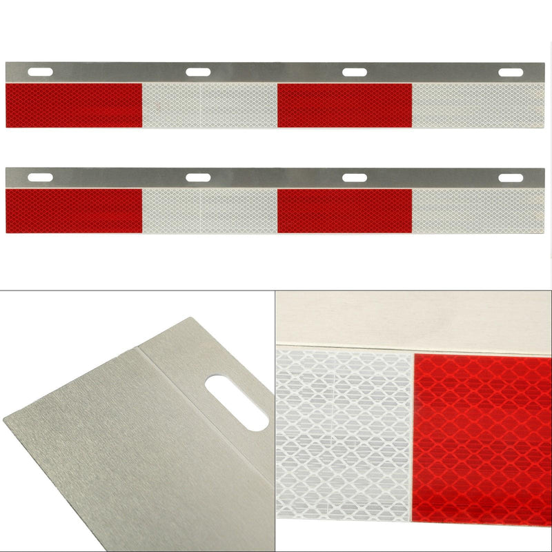DURAFORCE 24"x3" Mud Flap Hanger Reflector Plates W/Reflective Tape For Truck Trailer