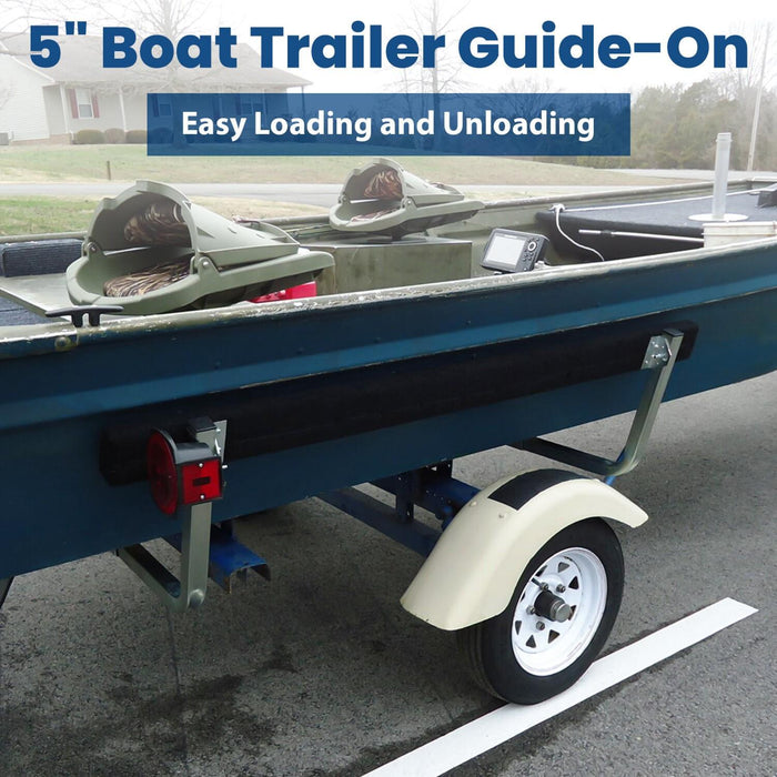 DURAFORCE Boat Trailer Bunk Board Guide-On 5' Feet Rail Makes Loading Boat w/Brackets Kit