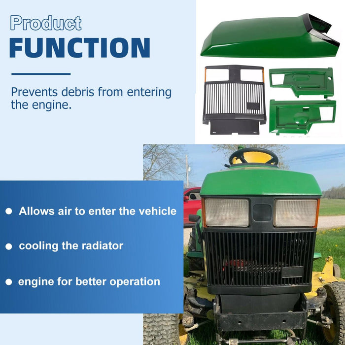 DURAFORCE Front Grille & Upper Hood Side Panels #AM128983 #AM128983 For John Deere 425 445