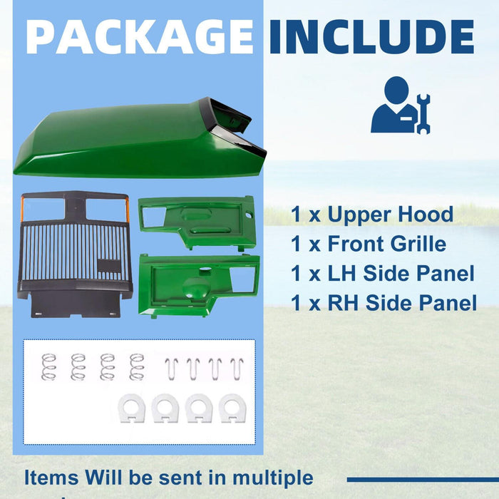 DURAFORCE Front Grille & Upper Hood Side Panels #AM128983 #AM128983 For John Deere 425 445