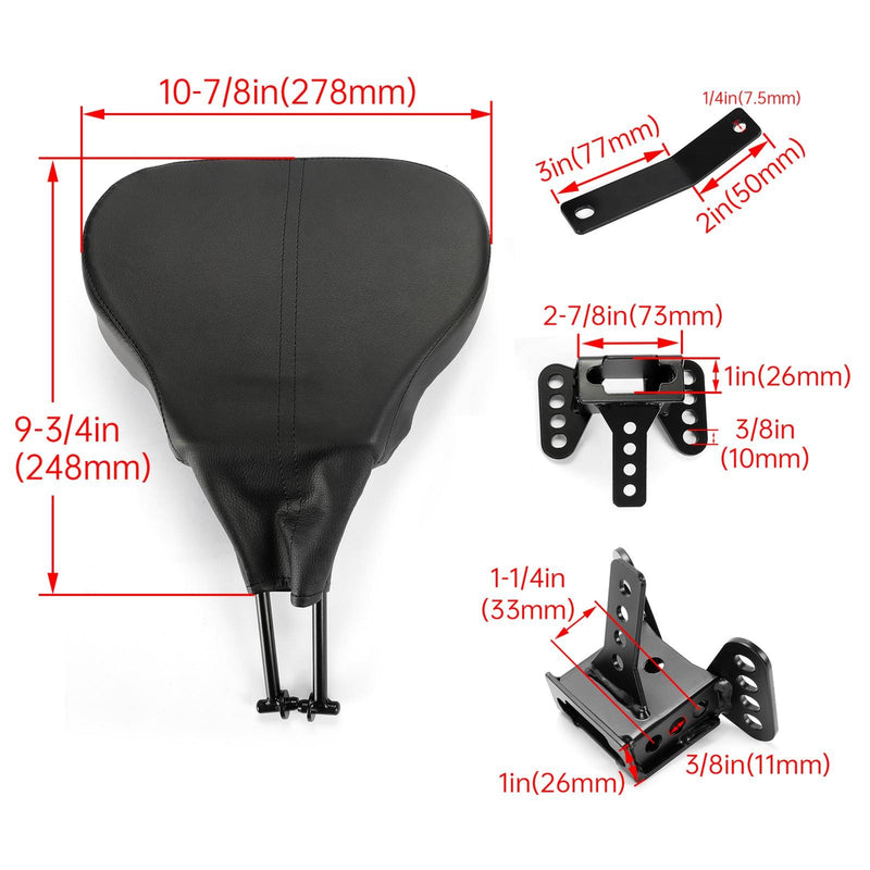 DURAFORCE Adjustable Rider Driver Backrest Fit For Harley Touring Electra Glide 1988-2023