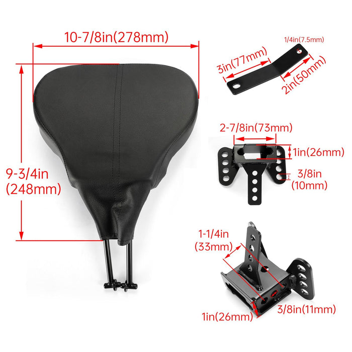 DURAFORCE Adjustable Rider Driver Backrest Fit For Harley Touring Electra Glide 1988-2023