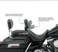 DURAFORCE Adjustable Rider Driver Backrest Fit For Harley Touring Electra Glide 1988-2023