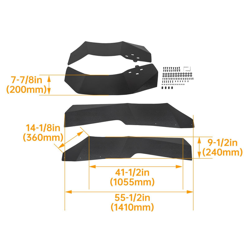 DURAFORCE For 2014-22 Polaris RZR XP 1000 & XP 1000 4 Extended Fender Flares Mud Flaps