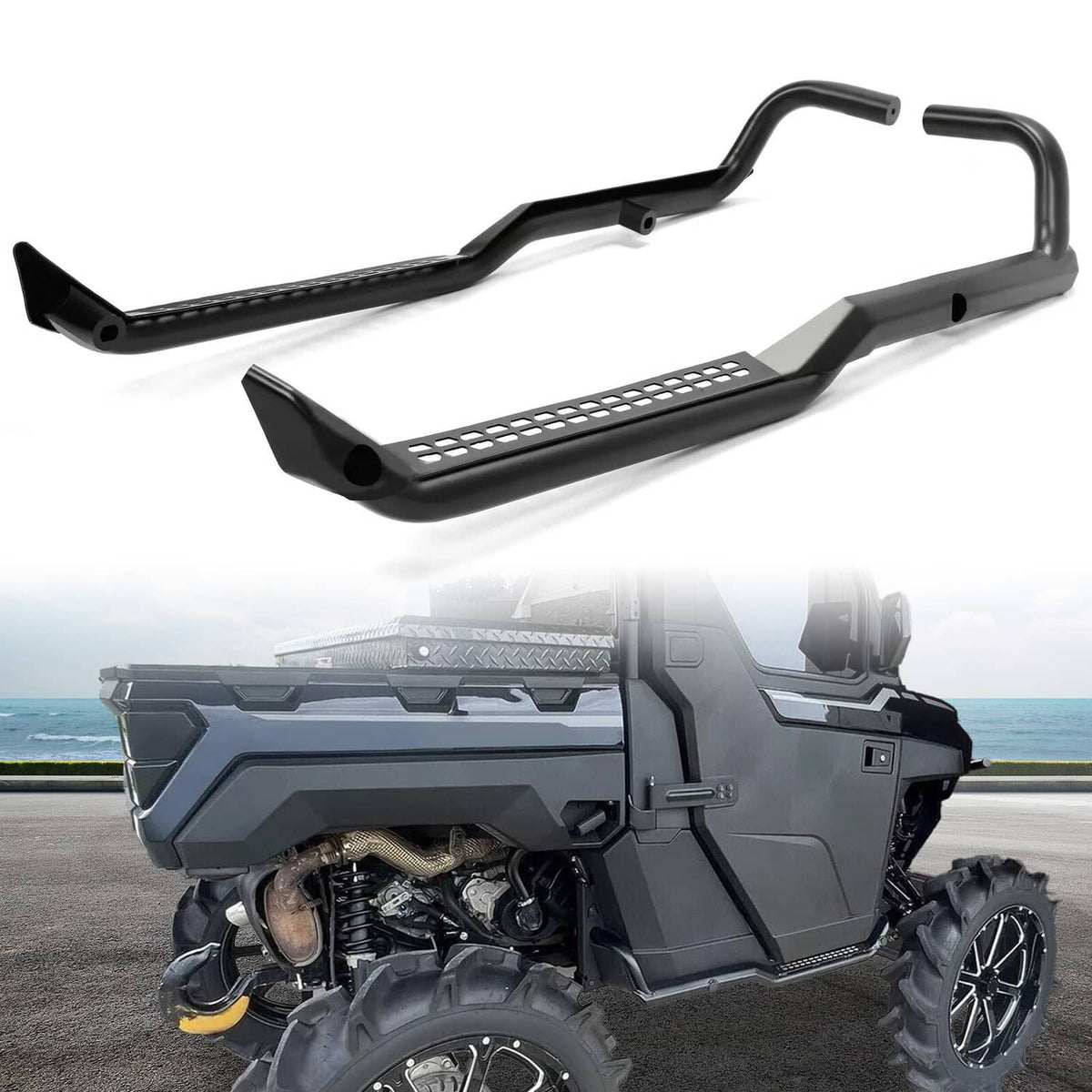For Polaris Ranger XP 1000 2018-23 Rock Guards Sliders Side Steps Side ...