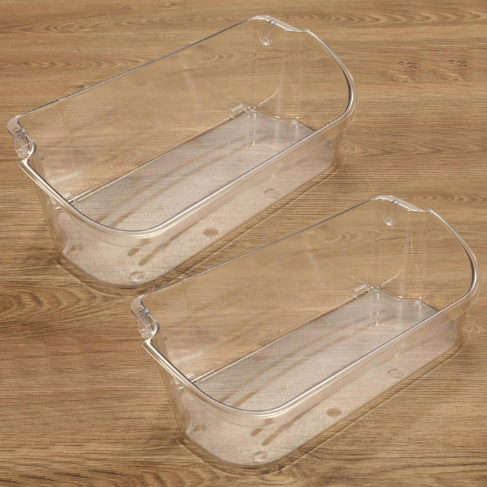 DURAFORCE 2 Pack Clear Refrigerator Door Bin Shelf For 240356402 Frigidaire AP2549958