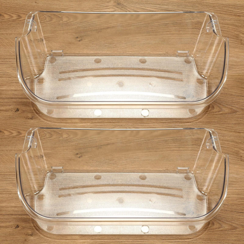 DURAFORCE 2 Pack Clear Refrigerator Door Bin Shelf For 240356402 Frigidaire AP2549958