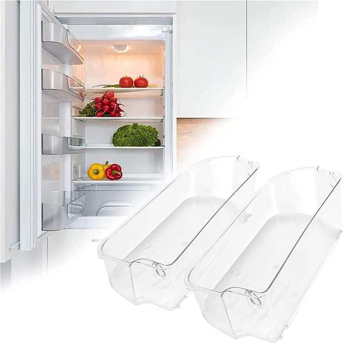 DURAFORCE 2 Pack Clear Refrigerator Door Bin Shelf For 240356402 Frigidaire AP2549958