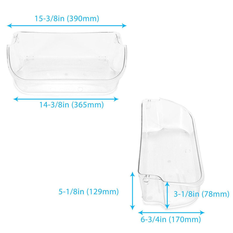 DURAFORCE 2 Pack Clear Refrigerator Door Bin Shelf For 240356402 Frigidaire AP2549958
