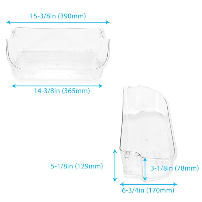 DURAFORCE 2 Pack Clear Refrigerator Door Bin Shelf For 240356402 Frigidaire AP2549958