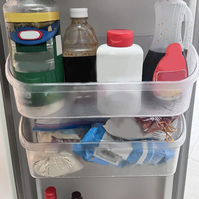 DURAFORCE 2 Pack Clear Refrigerator Door Bin Shelf For 240356402 Frigidaire AP2549958