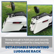 DURAFORCE Backrest Sissy Bar Stealth Luggage Rack For 09-25 Harley Davidson Street Glide
