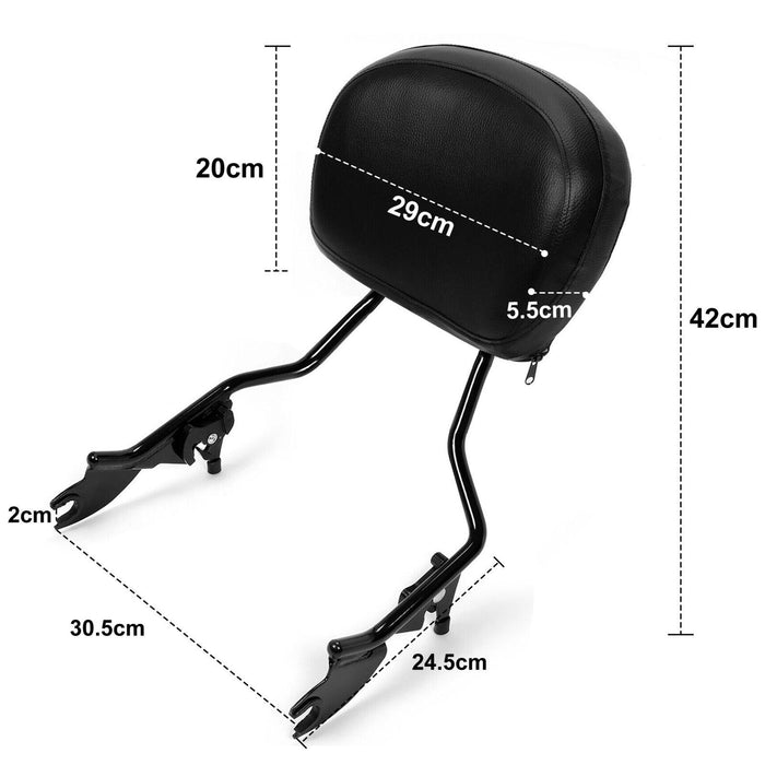 DURAFORCE Backrest Sissy Bar Stealth Luggage Rack For 09-25 Harley Davidson Street Glide