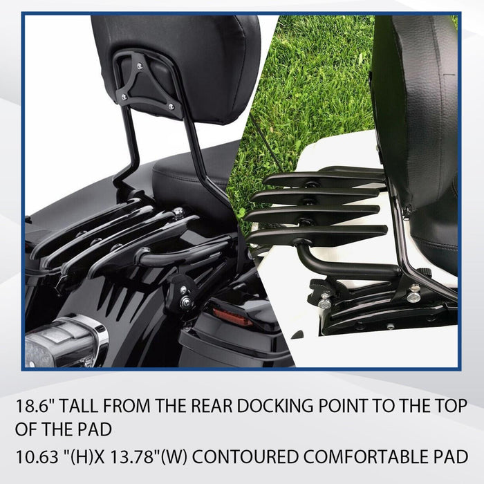 DURAFORCE Backrest Sissy Bar Stealth Luggage Rack For 09-25 Harley Davidson Street Glide