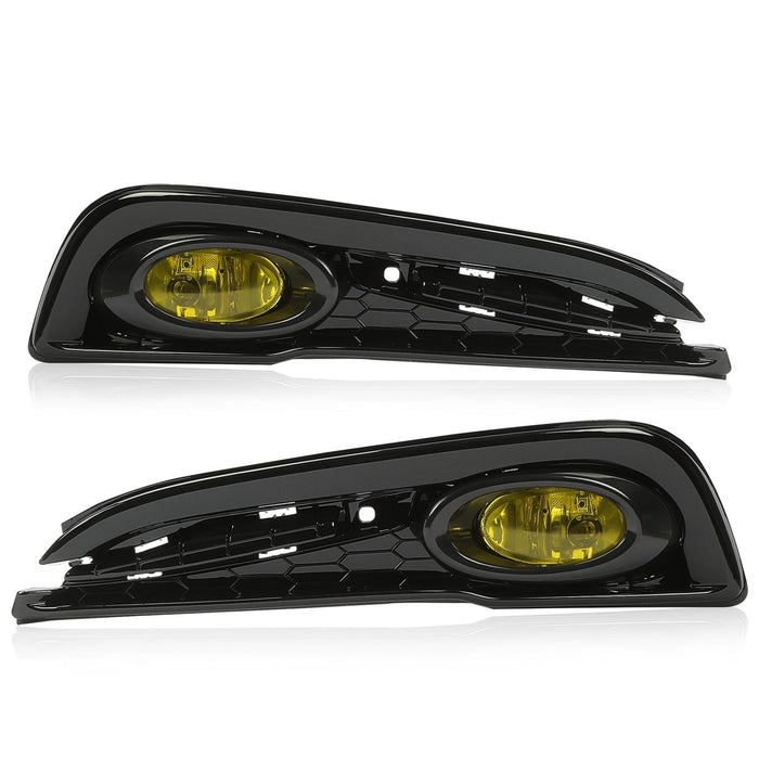 DURAFORCE For 2013-2015 Honda Civic Sedan 4-Door Front Yellow Fog Lights Lamps w/ Switch