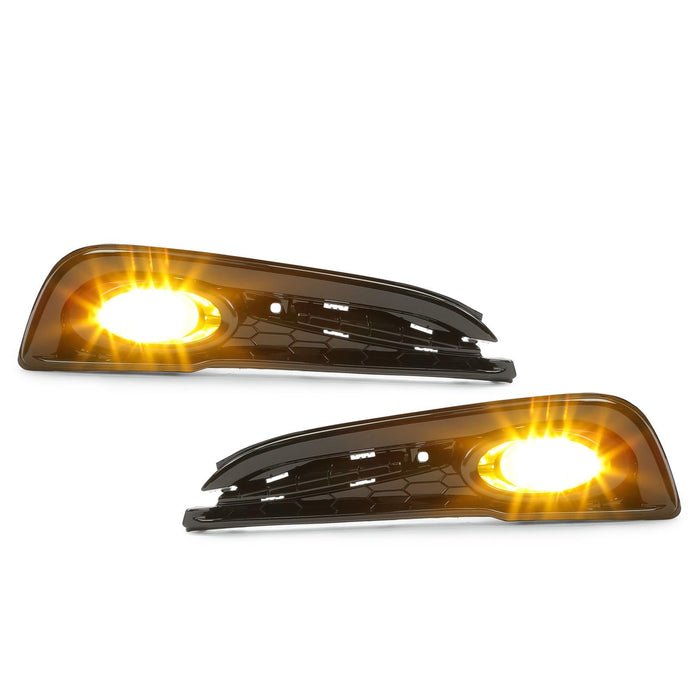 DURAFORCE For 2013-2015 Honda Civic Sedan 4-Door Front Yellow Fog Lights Lamps w/ Switch