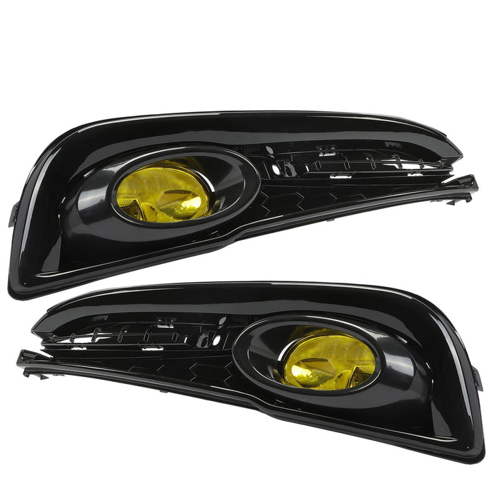 DURAFORCE For 2013-2015 Honda Civic Sedan 4-Door Front Yellow Fog Lights Lamps w/ Switch