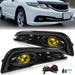 DURAFORCE For 2013-2015 Honda Civic Sedan 4-Door Front Yellow Fog Lights Lamps w/ Switch