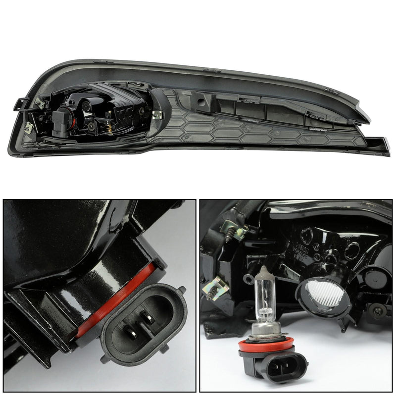 DURAFORCE For 2013-2015 Honda Civic Sedan 4-Door Front Yellow Fog Lights Lamps w/ Switch