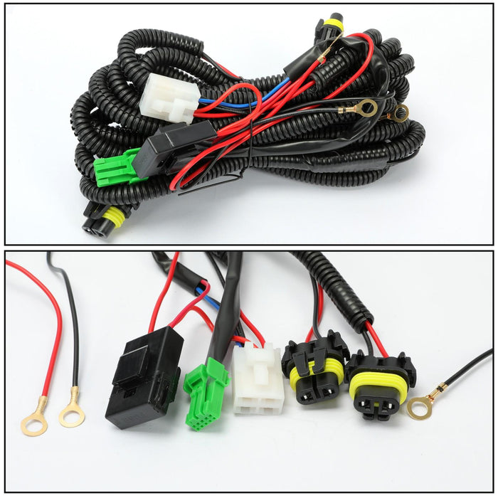 DURAFORCE For 2013-2015 Honda Civic Sedan 4-Door Front Yellow Fog Lights Lamps w/ Switch