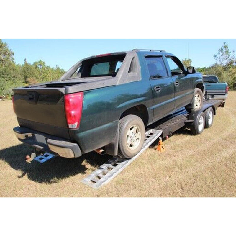 DURAFORCE 80"×15" Aluminum Ramps 2 Pcs 6000Lbs Car Trailer Truck Hook End Knife 1 Pair